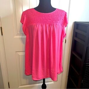 Tamara H - Pink Dress Top - Button Back top Size 2X